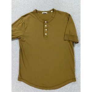 Buck Mason Brown Henley Shirt